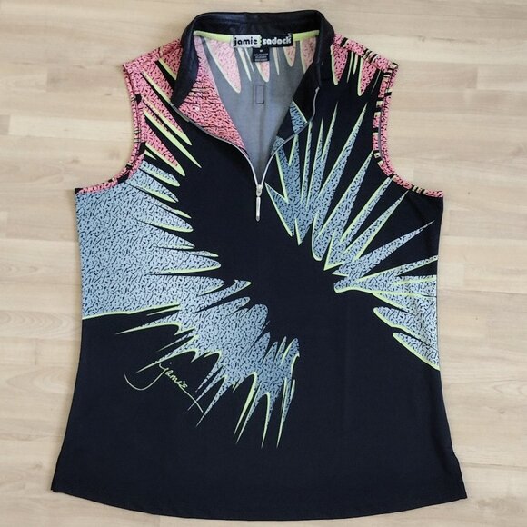 Jamie Sadock Sleeveless Graphic Top, Dark Multicolor (US M) - Picture 1 of 4